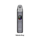 Oxva Xlim Pro 2 DNA vape with digital display on a white background, labeled 'Nebula Gray'.
