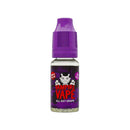 Vampire Vape All Day Grape vape juice bottle with purple cap on a white background
