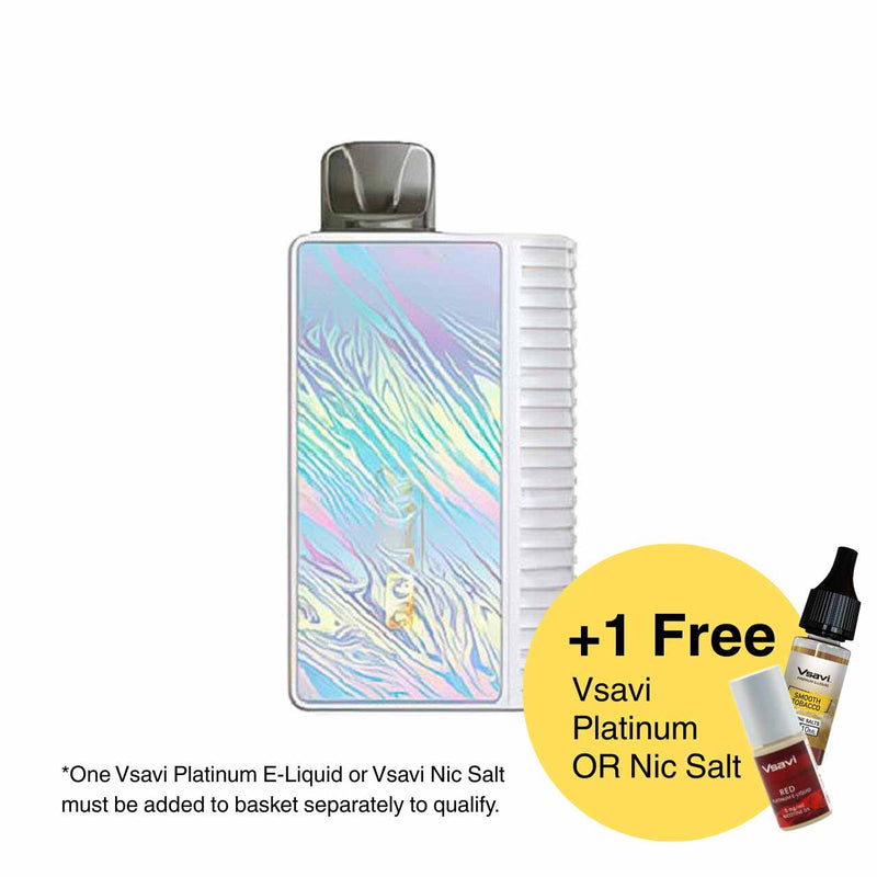 Aspire Gotek Nano with a promotional offer for free Vsavi Platinum e-liquid on a white background