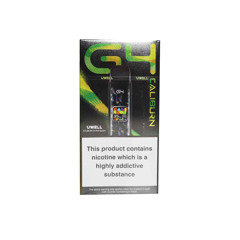 UWELL G4 Caliburn Polar Black vape device packaging on a white background