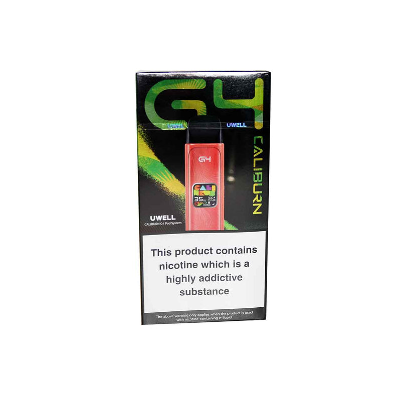 UWELL G4 Caliburn Red Flamingo vape device packaging on a white background