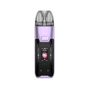Flowing Purple Vaporesso Luxe XR Max 2 device with digital display on a white background
