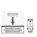 Packaging of Innokin Zenith replacement coils showing product contents and nicotine warning label.