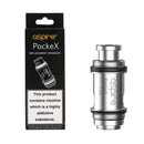 Aspire PockeX replacement 0.6 coil with packaging on a white background