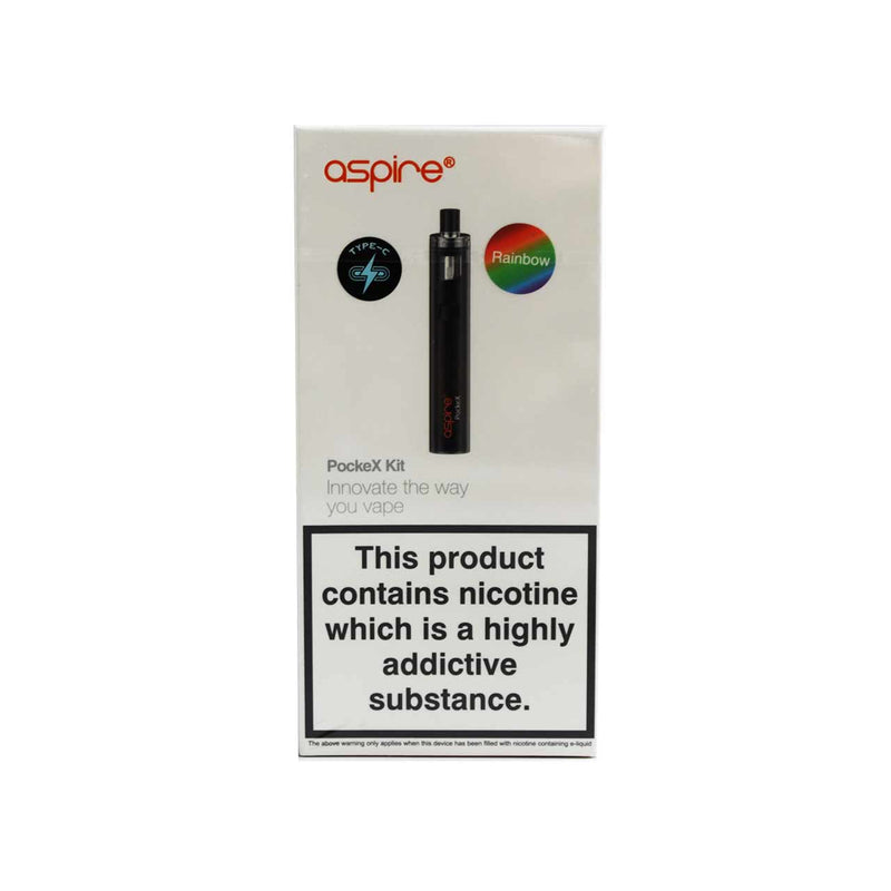 Aspire Pockex rainbow kit in packaging on a white background