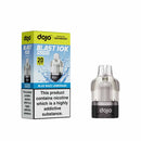 Vaporesso Dojo Blast 10K pod and packaging white background blue razz lemonade