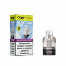 Vaporesso Dojo Blast 10K pod and packaging white background blueberry sour raspberry