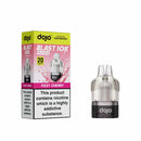Vaporesso Dojo Blast 10K pod and packaging white background fizzy cherry