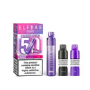 Elf Bar Plus 50 special edition kit, pods and packaging white background blue edition