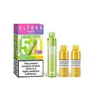 Elf Bar Plus 50 tropical edition kit, pods and packaging white background blue edition