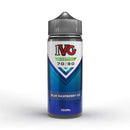 IVG Blue Raspberry Ice shortfill e-liquid bottle on a white background