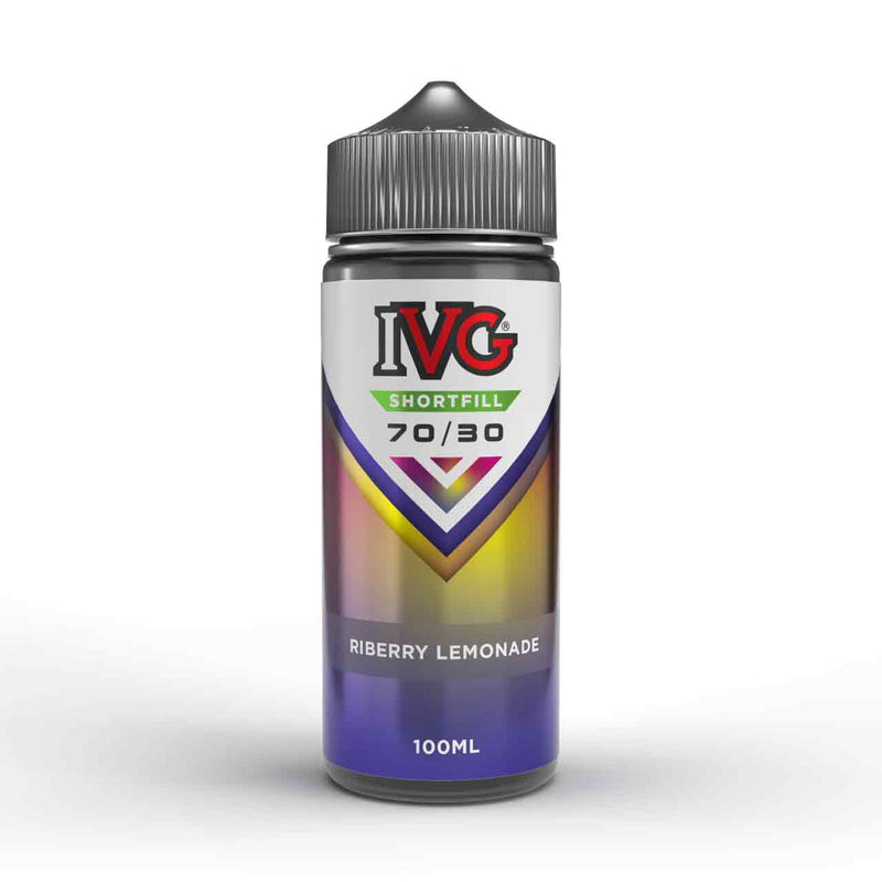IVG Blue Ribbery Lemonade shortfill e-liquid bottle on a white background