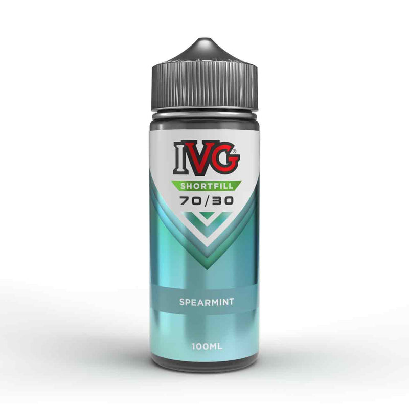 IVG Spearmint shortfill e-liquid bottle on a white background