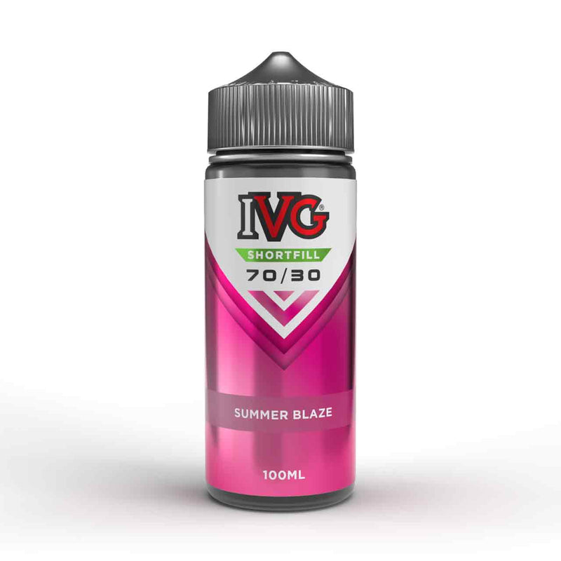 IVG Summer Blaze shortfill e-liquid bottle on a white background
