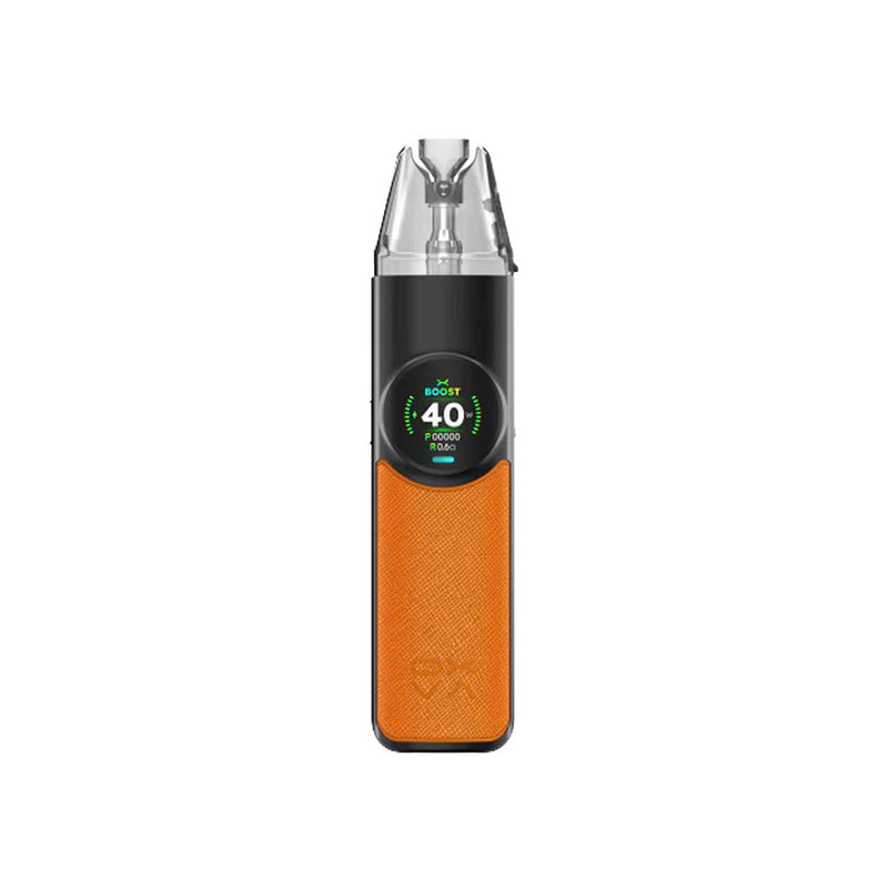 Oxva NeXlim coral orange vape kit white background