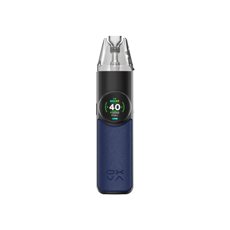 Oxva NeXlim dark blue vape kit white background