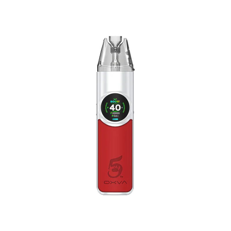 Oxva NeXlim glory red vape kit white background