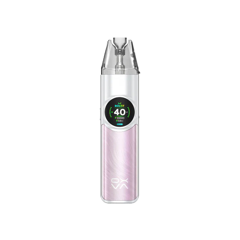 Oxva NeXlim pearl pink vape kit white background
