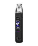 Black carbon Oxva Xlim Pro 3 vape device with digital display on a white background