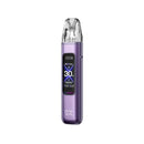 Purple silk Oxva Xlim Pro 3 vape device with digital display on a white background