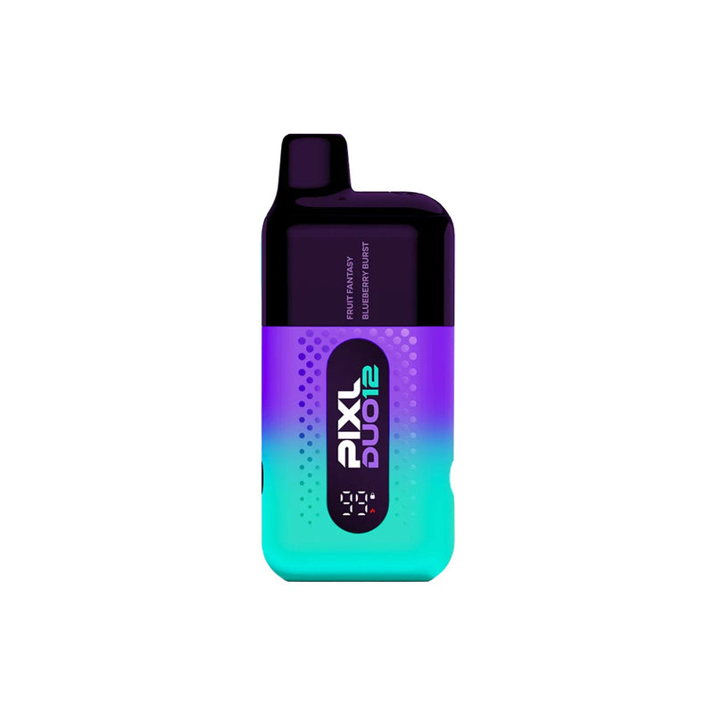 Gradient blue and purple Pixl Duo 12 vaping device on a white background