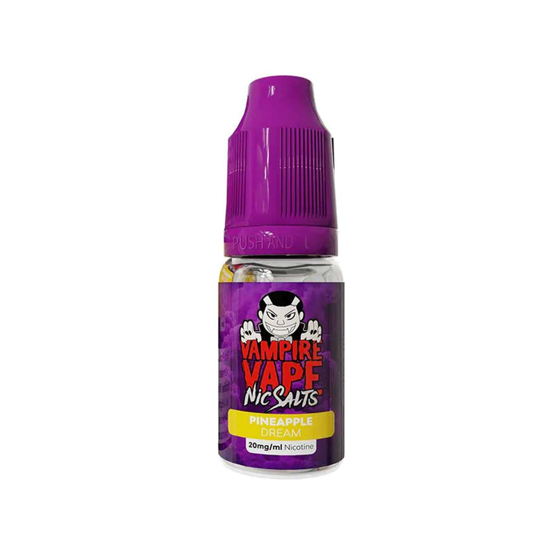 Vampire Vape Nic Salts Pineapple Dream e-liquid bottle on a white background