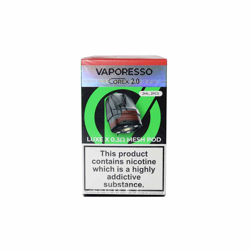 Vaporesso Corex 2.0 (0.3 Ohm) vape pods pack of 2 in packaging on a white background