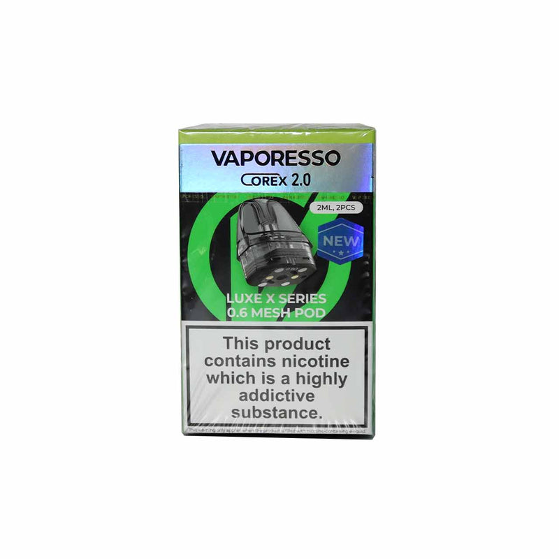 Vaporesso Corex 2.0 (0.6 Ohm) vape pods pack of 2 in packaging on a white background