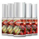 Five bottles of Vsavi Strawberry Watermelon e-liquid on a white background
