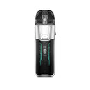 Vaporesso Luxe XR Max silver vape with digital display on a white background